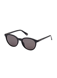 Guess Full-Rim Round Black Sunglasses for Unisex, Grey Lens, GU5216 01A, 51/19