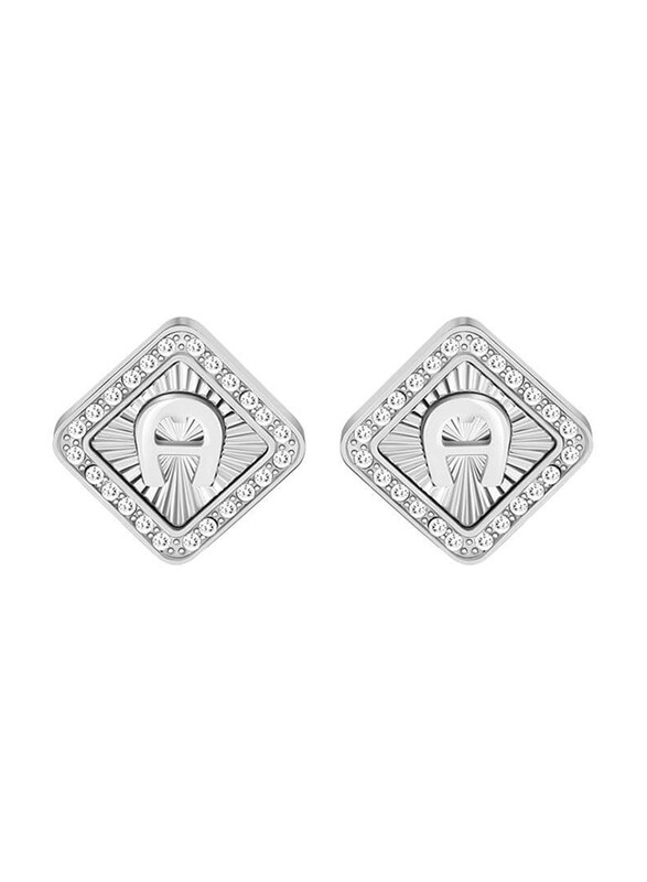 

Aigner Stainless Steel Corelia Stud Earring for Women, with Crystal, ARJLE0000501, Silver