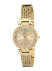 Guess Mini Soho Analog Watch for Women with Stainless Steel and Water Resistant, W1009L2, Gold