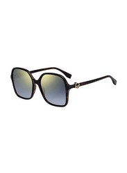 Fendi Oversized Full Rim Havana Brown Sunglasses for Women, Grey Lens, FF 0287/S 086FQ 58-18 145
