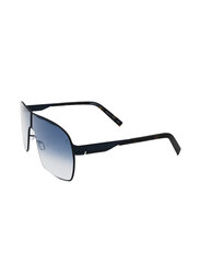 Momo Design Full Rim Pilot Silver Sunglasses Unisex, Blue Lens, 61/15