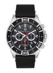 Sergio Tacchini Analog Watch for Men with Leather Band, ST.1.10025-1, Black