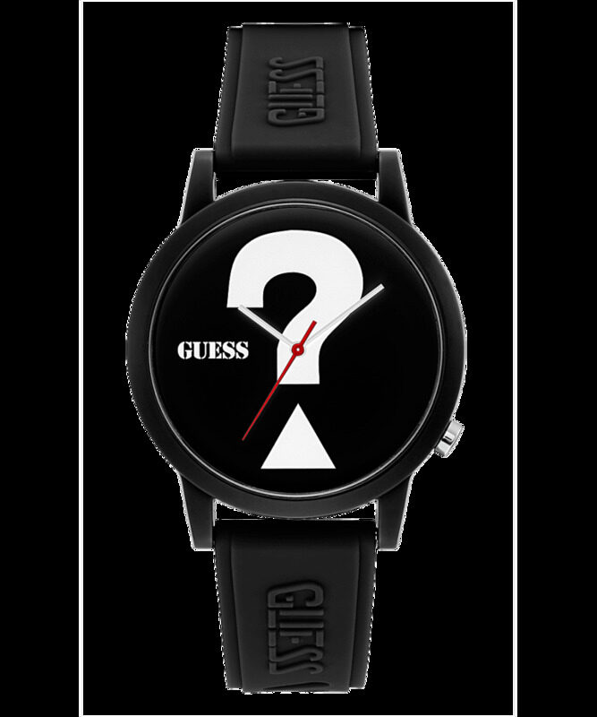 

Guess Analog Unisex Watch with Silicone Band, V1041M2, Black-Black