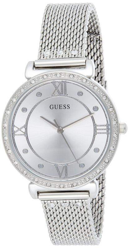 

Guess Analog Watch for Women with Mesh Band, W1289L1, Silver-Silver