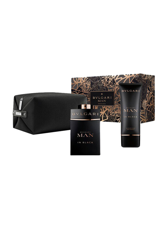 

Bvlgari 3 Piece Man in Black Gift Set for Men, 100ml EDP Perfume, 100ml After Shave Balm, Pouch