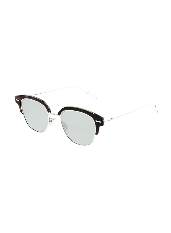 Christian Dior Wayfarer Full Rim Havana Brown/Silver Sunglasses for Men, Silver Lens, DIORTENSITY KRZ0T 48