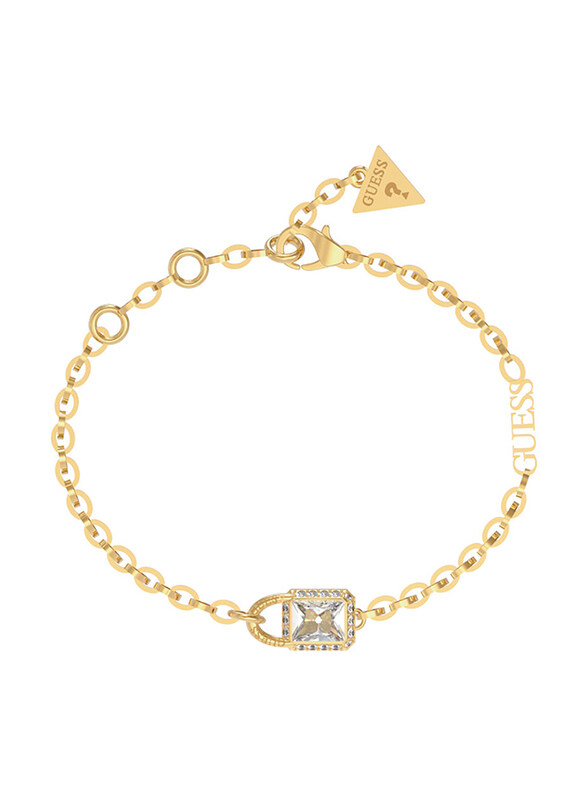 

Guess Stainless Steel Chain Bracelet for Women, Crystal, Jubb02195Jwygs, Gold