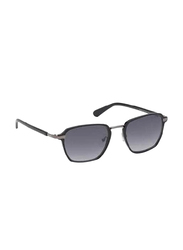 Guess Full-Rim Square Black Sunglasses for Unisex, Grey Lens, GU00030 01B, 53/21