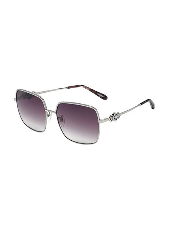 Chopard Square Full Rim Silver Sunglasses for Women, Red Gradient Lens, SCHD44S 59-17 0579