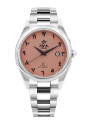 Jovial Analog Watch for Women with Stainless Steel Band, 1530GSMA05E, Silver-Pink