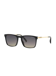 Chopard Full Rim Square Black Sunglasses for Men, Smoke Gradient Lens, SCH329, 56/19/145