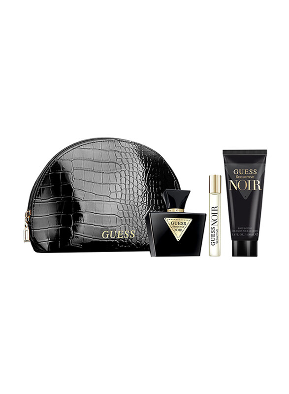 

Guess 4-Piece Seductive Noir Gift Set for Women, 75ml EDT Perfume, 15ml EDT Perfume, 100ml Body Lotion, Pouch