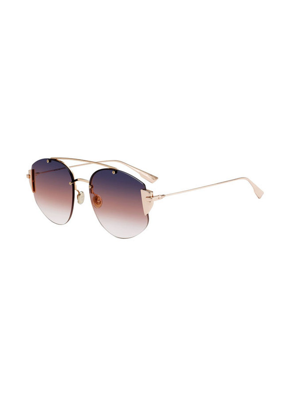 Christian Dior Aviator Full Rim Gold Sunglasses for Women, Plum Gradient Lens, DIORSTRONGER DDBFF