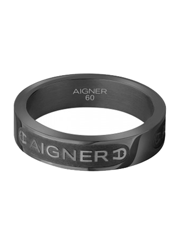 Aigner Fashion Ring for Men, ARAGF0009704, Size 60, Grey