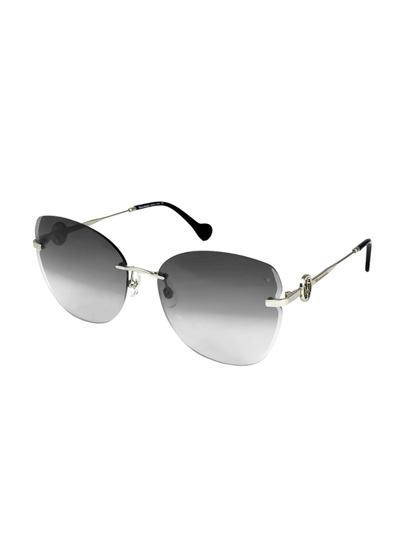 Maserati Rimless Butterfly Silver Sunglasses for Women, Grey Lens, MS512 01, 61/18/140