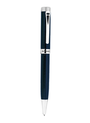 Aigner Stainless Steel Piero Ballpoint Pen, ARRGB2196611, Blue/Silver