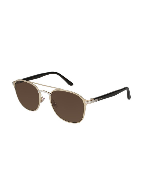 Cartier Aviator Full Rim Gold Sunglasses Unisex, Brown Lens,