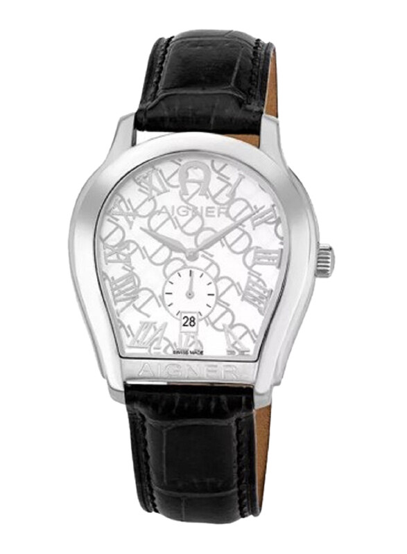 

Aigner Analog Watch for Men with Leather Band, Water Resistant, M A111117, Silver-Black