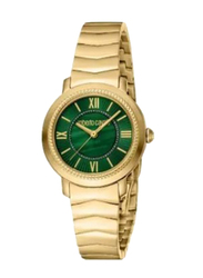 Roberto Cavalli Analog Watch for Women with Stainless Steel Band, RC5L056M0065, Gold-Green