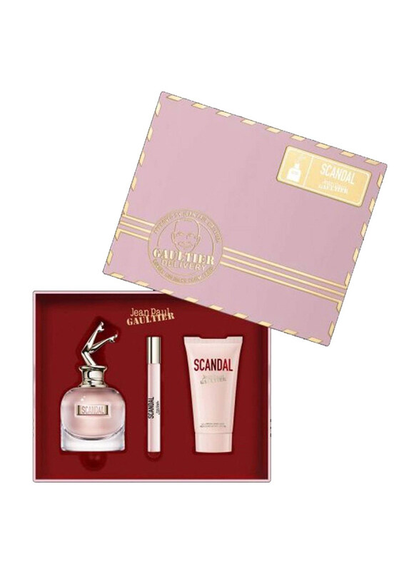 

Jean Paul Gaultier 3-Piece Scandal Gift Set for Women, 80ml EDP Perfume, 75ml Body Lotion, 10ml Mini Spray