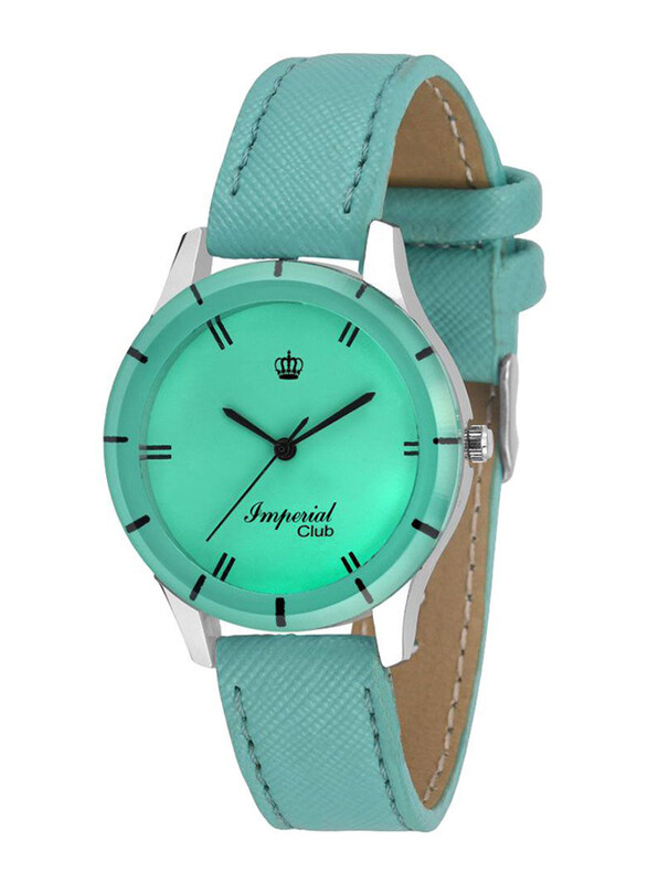 

Imperial Analog Watch for Women with Leather Band & Water Resistant, IMP.8616L4683, Turquoise-Green