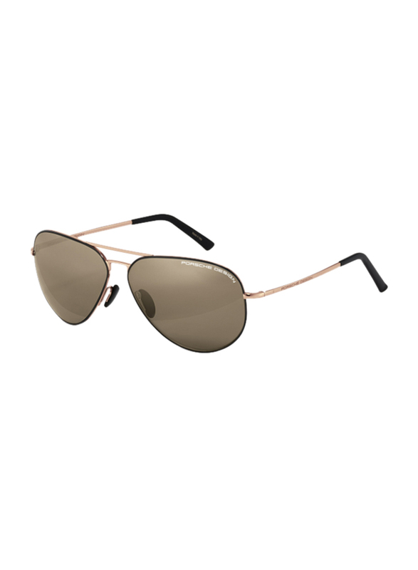 Porsche Design Full Rim Pilot Gold Sunglasses for Men, Brown Lens, P8508 S, 62/12