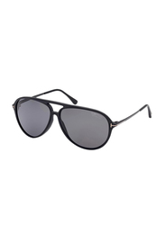 Tom Ford Full-Rim Pilot Matte Black Sunglasses for Men, Black, TF909 02D, 62/12