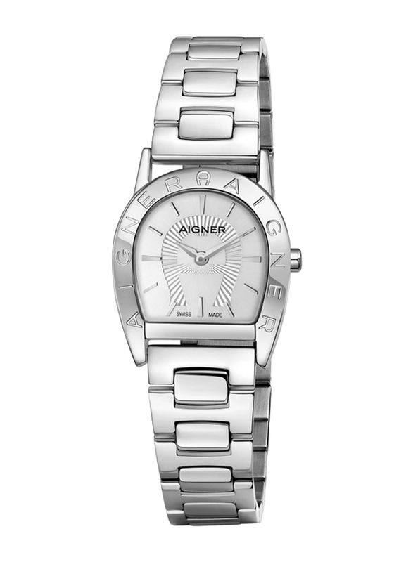 Aigner Pisa Analog Watch for Women with Stainless Steel Band, Water Resistant, ARWLG0000603, Silver-White