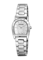 Aigner Pisa Analog Watch for Women with Stainless Steel Band, Water Resistant, ARWLG0000603, Silver-White