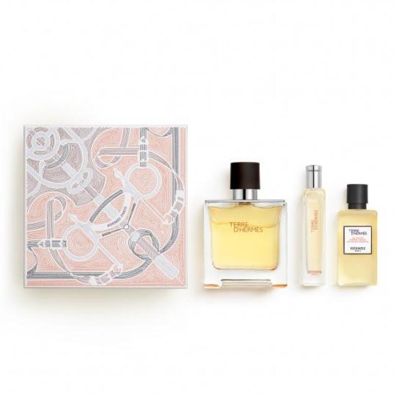 HERMES TERRE D'HERMES SET PURE PARFUM 75 ML +15 ML+S/G 40 ML