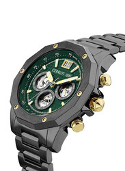 Cerruti 1881 Analog Watch for Men with Stainless Steel Band, Water Resistant and Chronograph, CIWGI2207403, Grey-Green