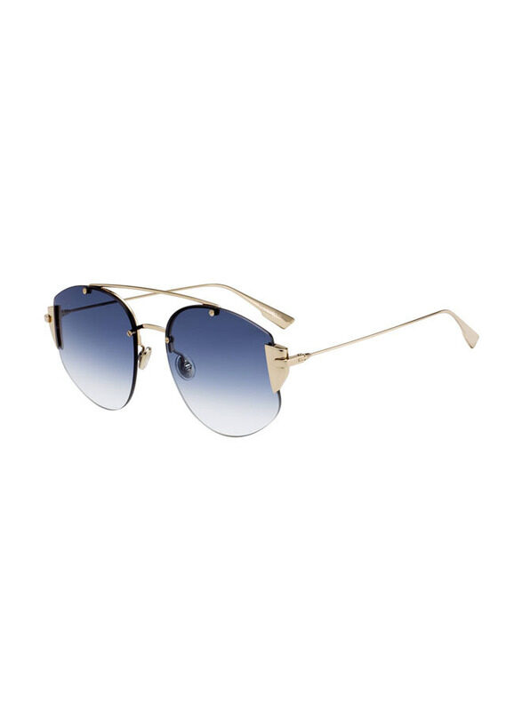 

Christian Dior Aviator Full Rim Gold Sunglasses for Women, Blue Lens, DIORSTRONGER 000NE
