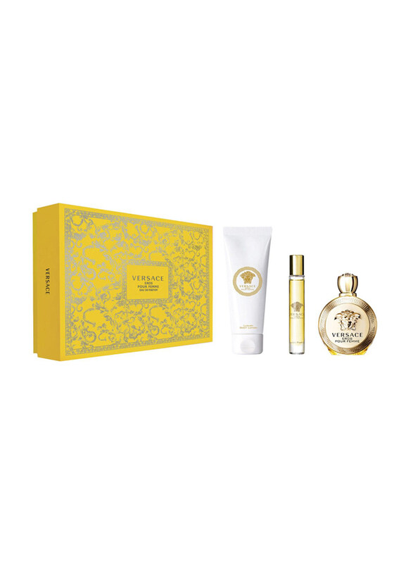 

Versace 3-Piece Eros Lady Gift Set for Women EDP Perfume 100ml, 10ml Body Lotion, 150ml Miniature