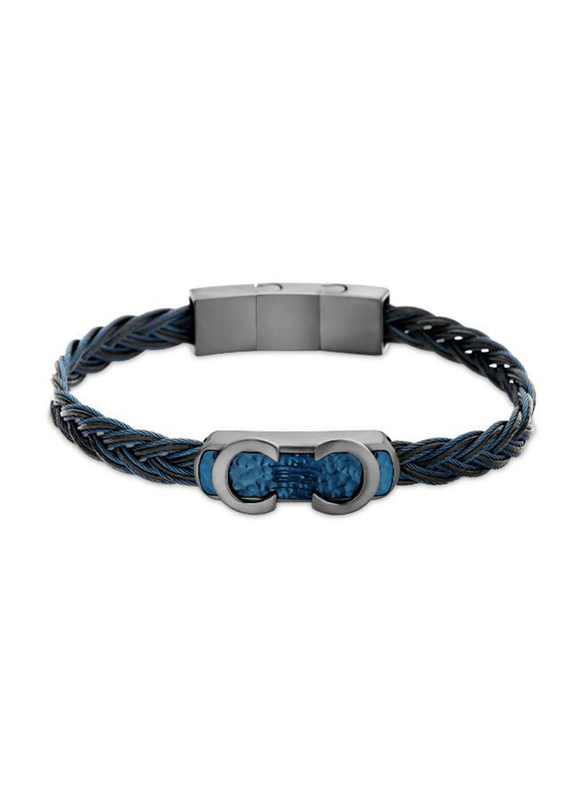 Cerruti 1881 Stainless Steel Jadila Braided Bracelet for Men, CIAGB0000403, Blue