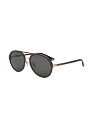 Police Aviator Full Rim Havana Brown Sunglasses for Men, Grey Lens, SPLA57 57-18 0300