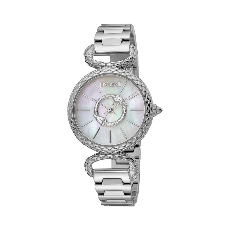 

Just Cavalli Analog Watch for Women with Stainless Steel Band, JC1L148M0045, Silver-White
