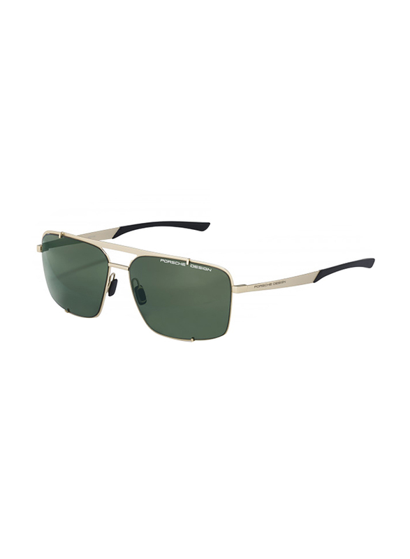 Porsche Design Square Full Rim Silver Sunglasses Unisex, Green Lens, P8919-B-6315-145-V761