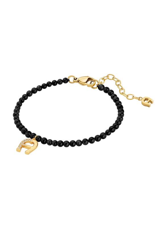 Aigner Idalia Beaded Bracelet for Women, ARJLB0008004, Black