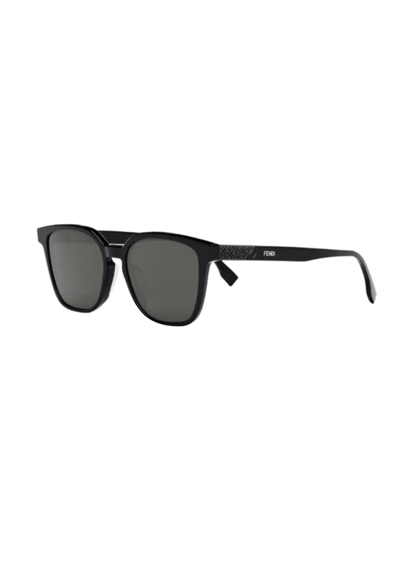 Fendi Full Rim Rectangle Black Sunglasses Unisex, Black Lens, 21/54