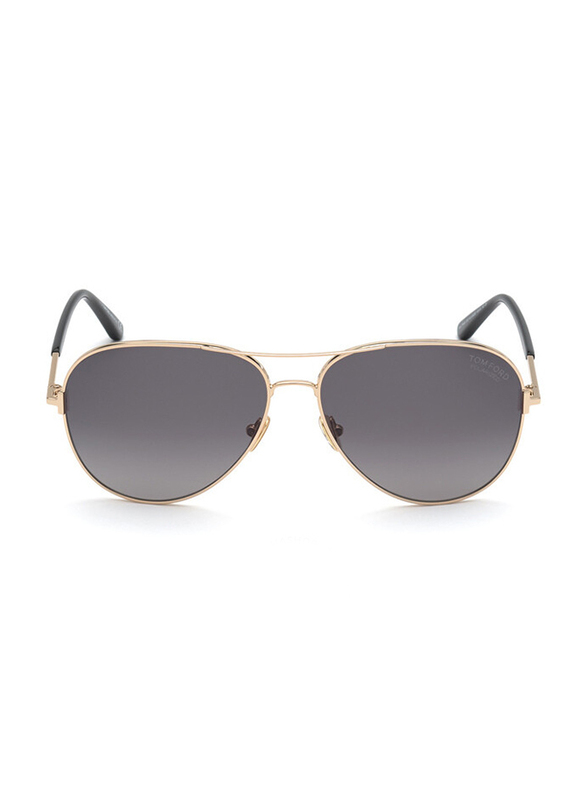 Tom Ford Full Rim Pilot Gold Sunglasses for Unisex, Grey Lens, TF823, 28D 59-14