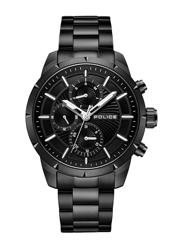 

Police Analog Watch for Men with Stainless Steel Band, Water Resistant, PEWJK2227107, Black
