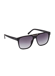 Guess Full-Rim Square Black Sunglasses for Unisex, Grey Lens, GU00056 02B, 58/14