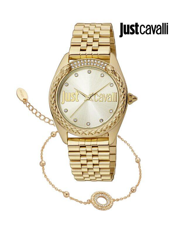 

Just Cavalli Analog Watch for Women with Stainless Steel Band, JC1L195M0065, Gold-Gold