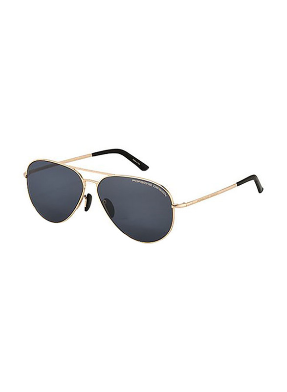 Porsche Design Aviator Full Rim Gold Sunglasses for Men, Black Lens, P8686 B 62