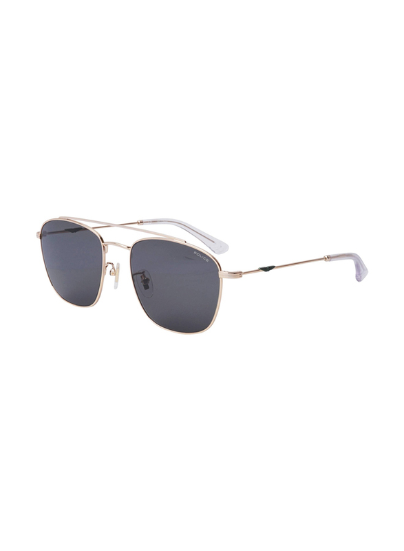 Police Square Full Rim Gold Sunglasses for Men, Grey Lens, SPL996M550300