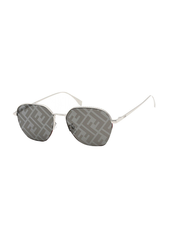 

Fendi Full Rim Pilot Palladium Sunglasses Unisex, Black Lens, 23/55/145