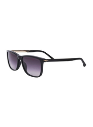 Police Rimless Square Black Sunglasses for Men, Grey Lens, SPLC35, 57/16/145