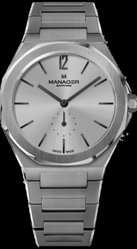 

Manager Analog Watch for Men with Stainless Steel Band, MAN-RP-04-SM, Grey-Silver