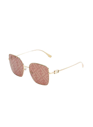 Fendi Full Rim Butterfly Gold Sunglasses Unisex, Black Gold Lens, 140/18/59