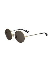 Christian Dior Round Full Rim Gold Sunglasses for Women, Grey Lens, DIOR180.2F RHL 53-IR